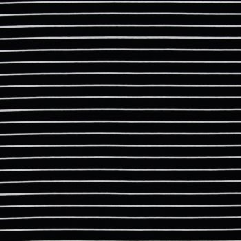 Baumwolljersey -Isa- Streifen - schwarz weiss